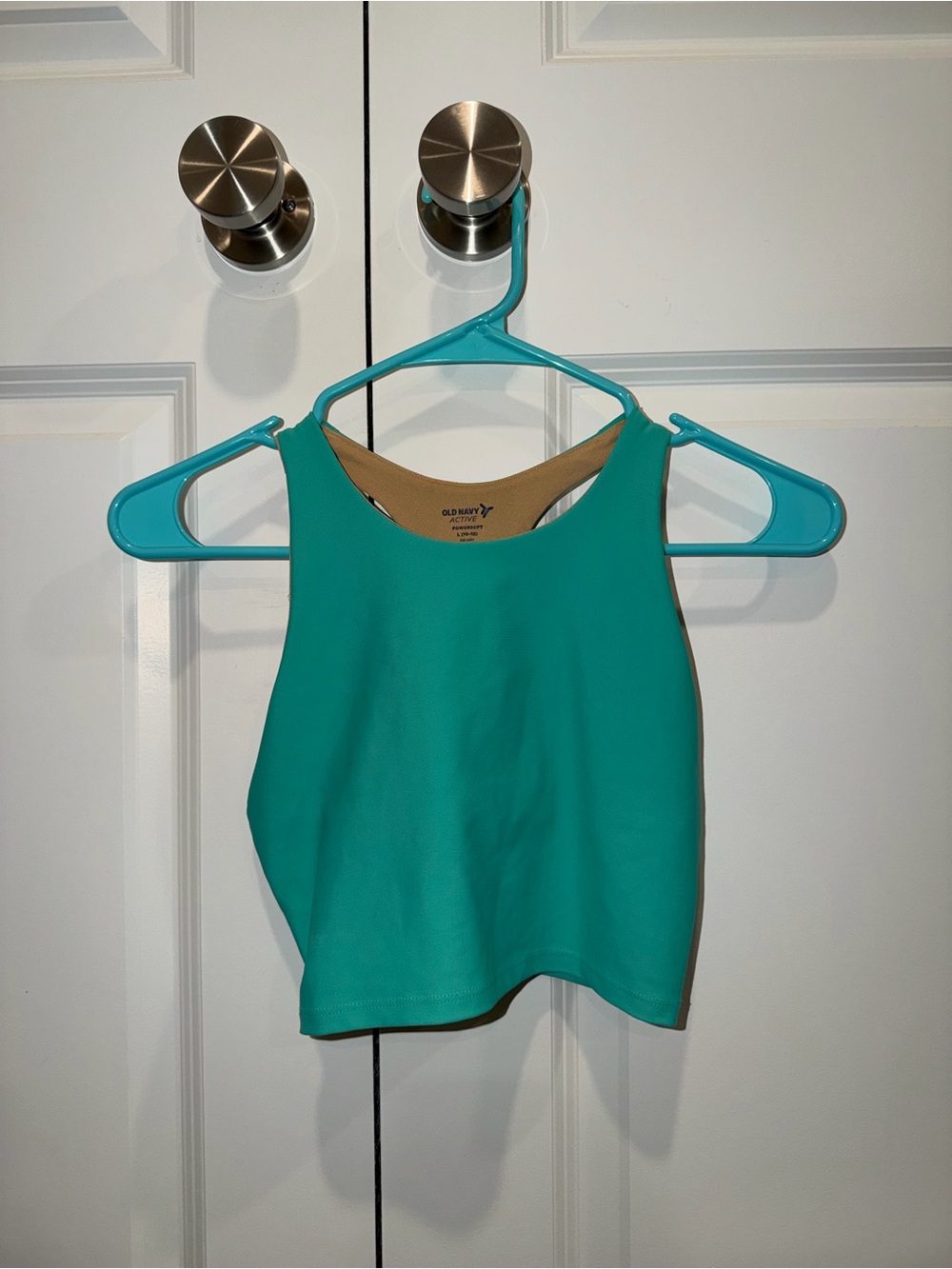 Old Navy Teal High-Neck Crop Tank